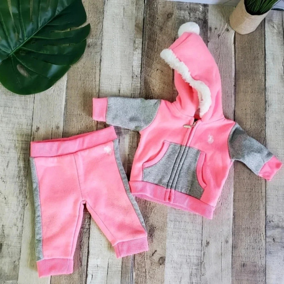 US POLO ASSN | Snow Sweats in Pink sz 3/6M - Picture 1 of 6